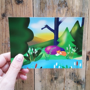 Postcard Beast Forest - Zorro dormido