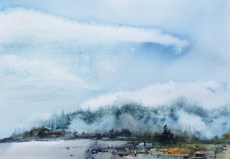 Original Art, Abstract Art, Original Painting, Trees in the Mist ...