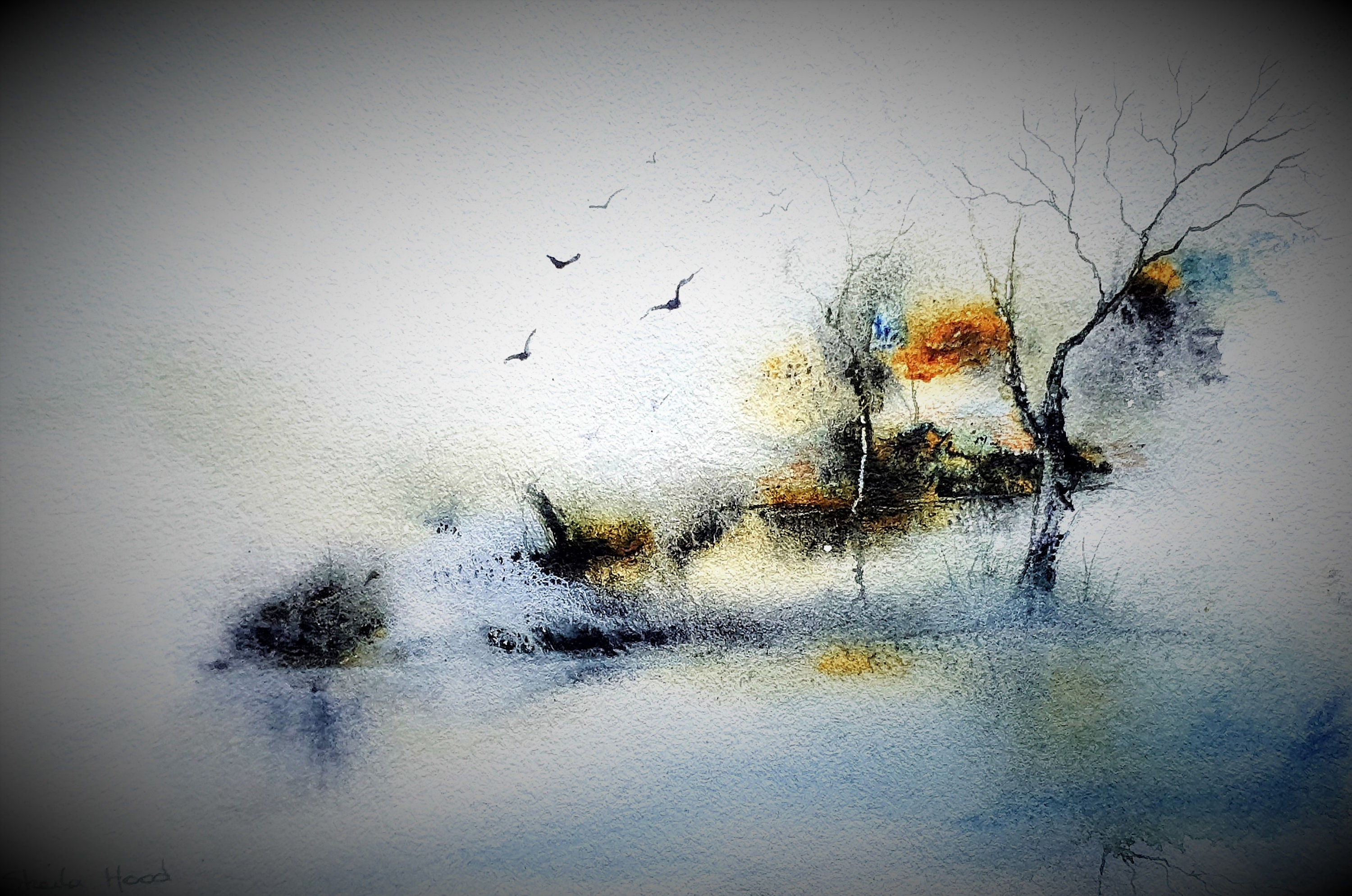 リカルドゴンザレス 原画 WET PAINT March Dawn, original unframed watercolor on paper – Kate Eliza