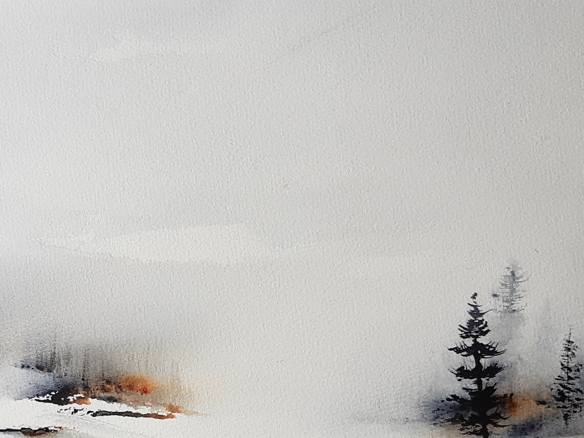 Unique Painting of Original Landscape Art. Watercolour - Etsy