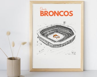 Vintage Denver Broncos NFL Poster