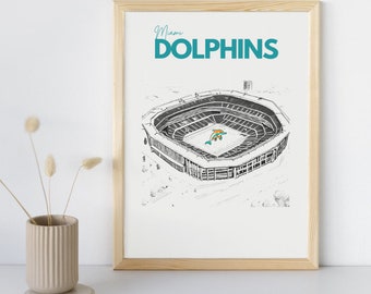 Vintage Miami Dolphins NFL Poster