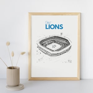 Vintage Detroit Lions NFL Poster