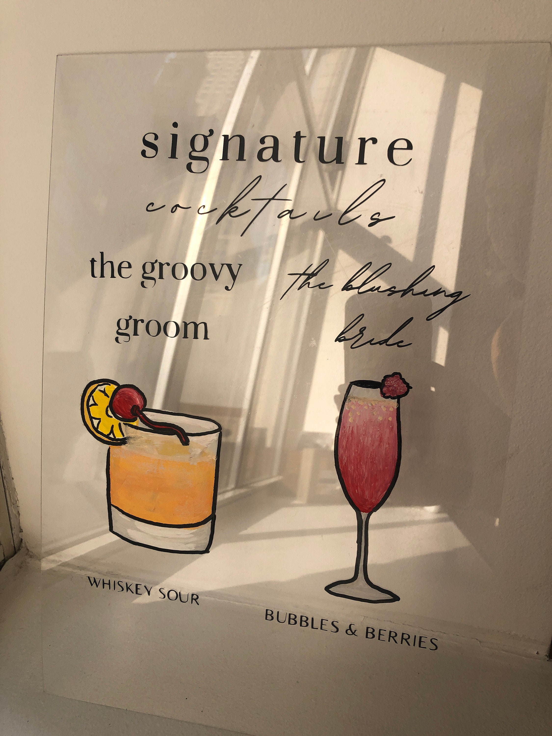 Custom Cocktail Hour Menu Sign Etsy