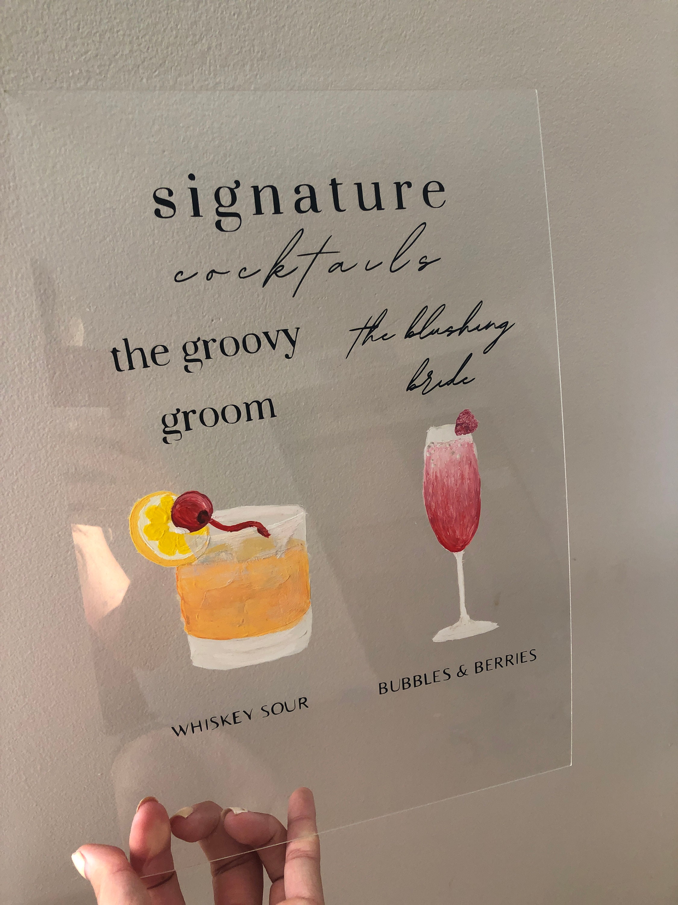 Custom Cocktail Hour Menu Sign Etsy