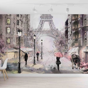 Paris Painting Wallpaper, Eiffel Tower Wallpaper,  Paris Landscape Wallpaper, Eiffel Wallpaper, Romantic Wallpaper, Paris Wallpaper,