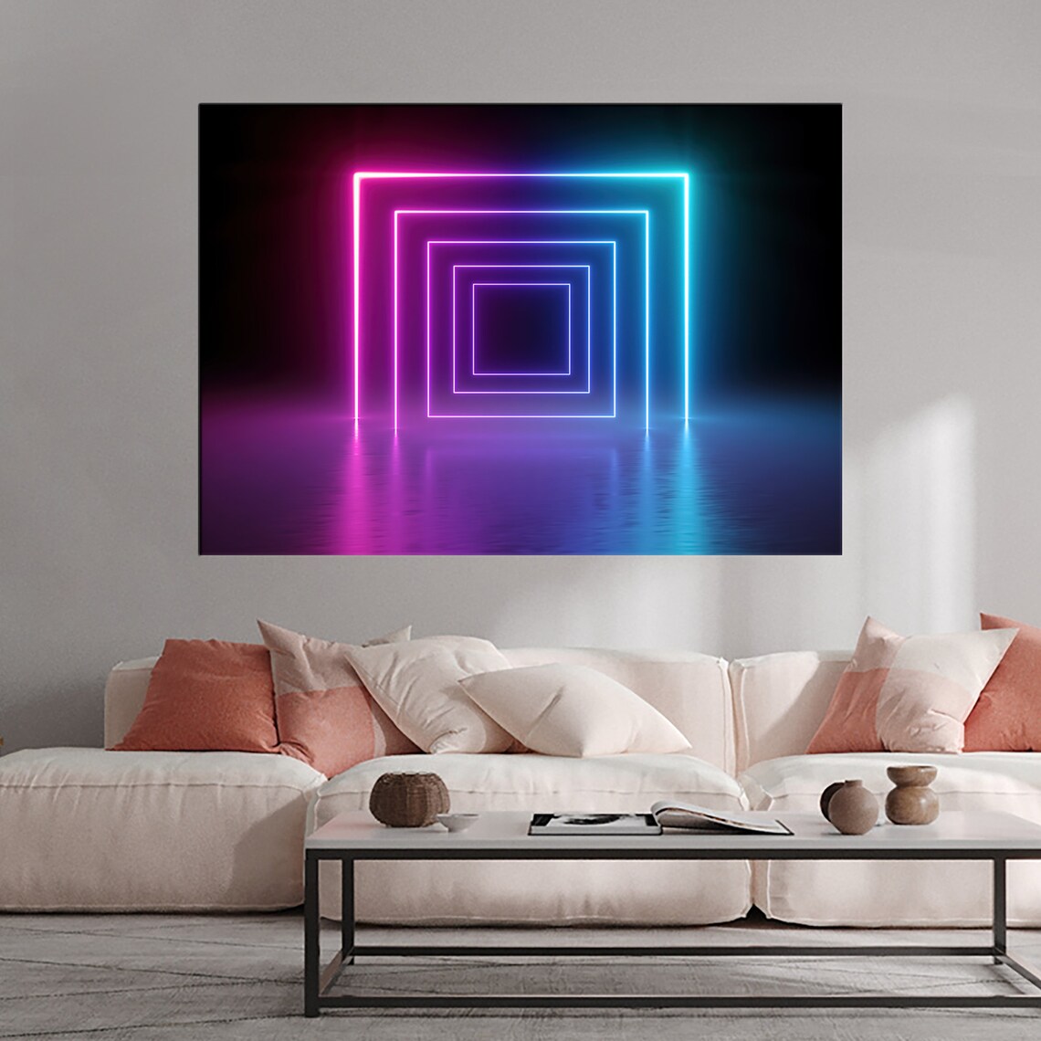 Neon Light Canvas Light Portal Wall Art Another Dimension Etsy