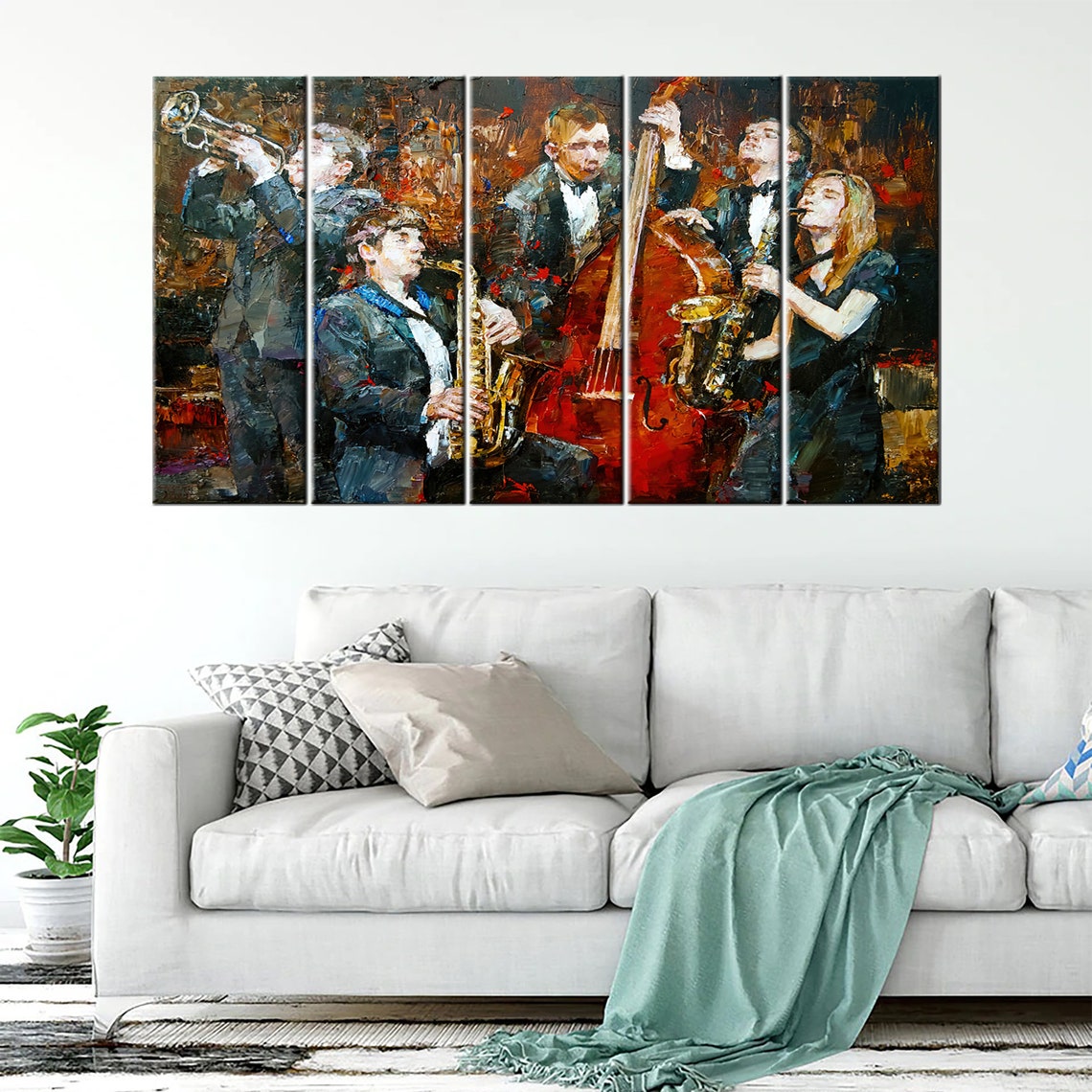 Chamber Music Canvas Jazz Band Art Work Musical Canvas Art Etsy