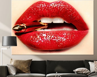 High Fashion Lips Poster Print A4 A3 Wall Art Decor Home Salon Woman Kisses 1439