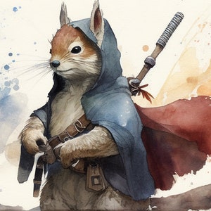 Watercolor Obi Wan Squanobi Clipart - High Quality Digital Download PNG File