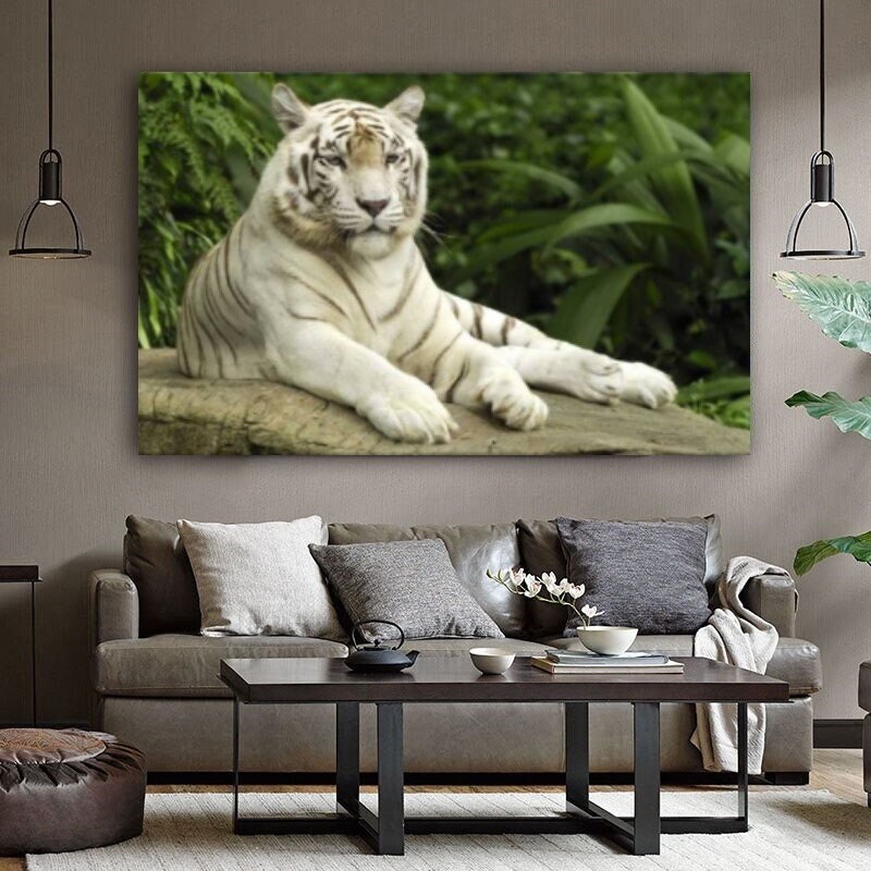 White Tiger Canvas Wall Art Animal Art Animal Wall Decor - Etsy White Tiger Canvas Wall Art Animal Art Animal Wall Decor - Etsy