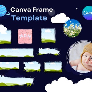 Text Box Canva Frame Template, Photo Frame Easy Drag And Drop, Custom Canva Frames Photo Fill Editable Download Digital File1