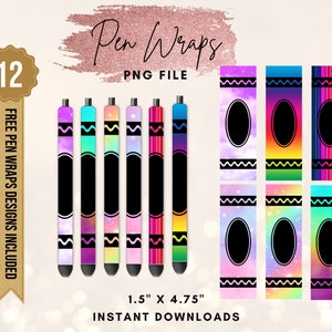 20 Teacher Pen Wrap PNG files
