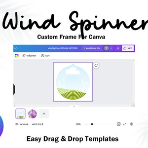 Wind Spinner Canva Frame Mockup Template Editable Easy Drag and Drop ...