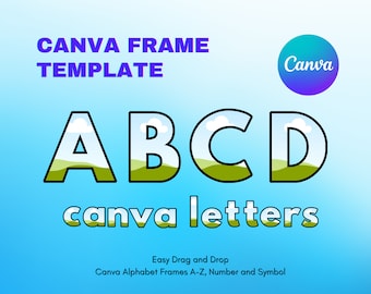 Plantilla de alfabeto de Canva, MAYÚSCULAS y números, plantilla de letras de Canva editables Personalizado Agregar foto Fácil arrastrar y soltar Descargas digitales_C8