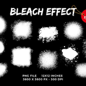 Bleach Effect for Sublimation Background Splash Brush Effect Png, Brush Stroke, Bleach Overlay, Instant Design  Download SetG