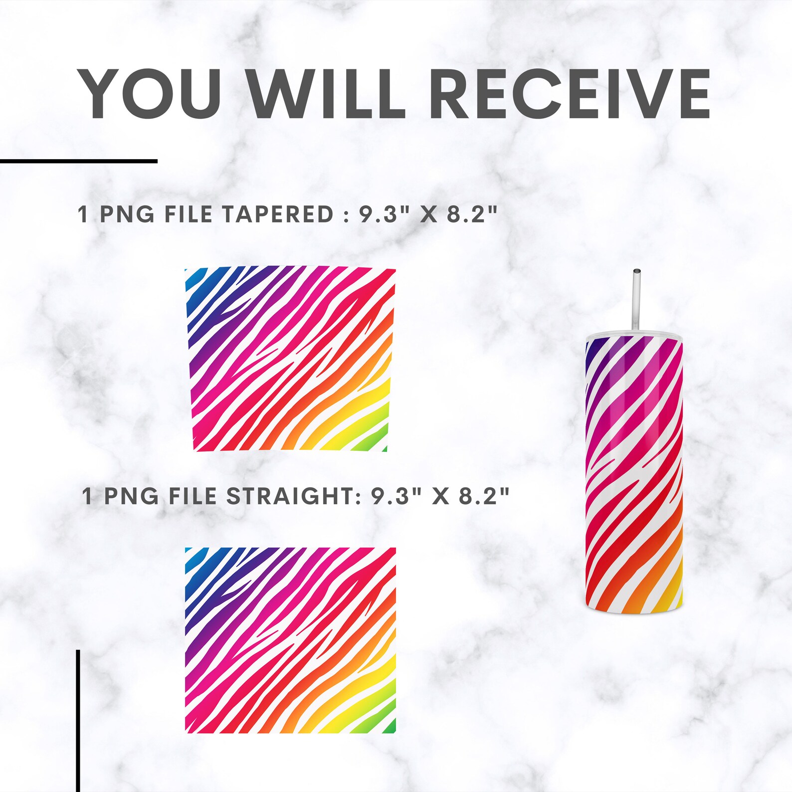 20 oz Skinny Tumbler Sublimación Plantilla de diseño colorido Etsy