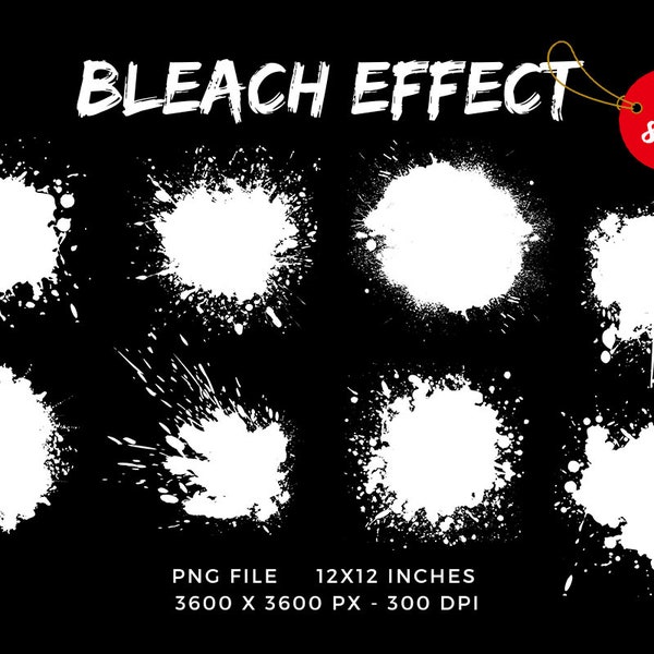Bleicheffekt für Sublimation Hintergrund Splash Brush Effekt Png, Pinselstrich, Bleiche Overlay, Instant Design Download SetI