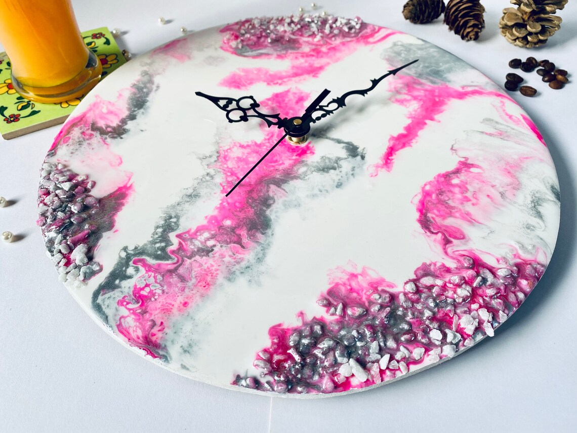 Handmade Resin Wall Clock/resin Art/resin Marble Finish Etsy UK
