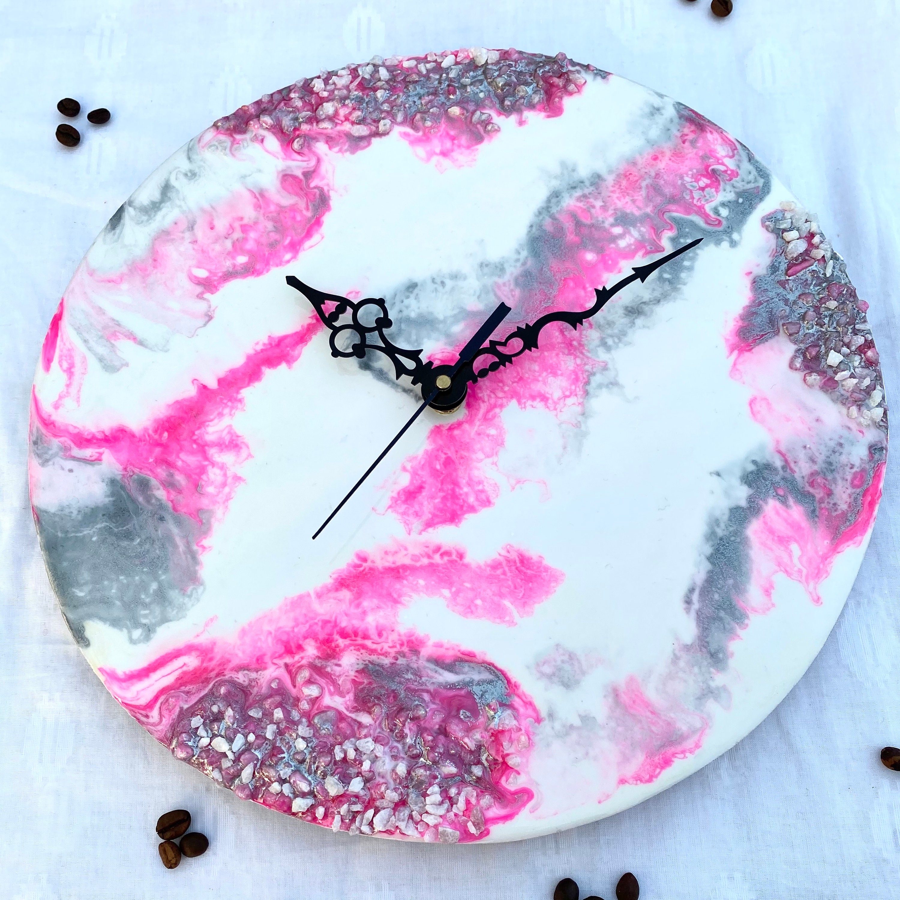 Handmade Resin Wall Clock/resin Art/resin Marble Finish Etsy UK