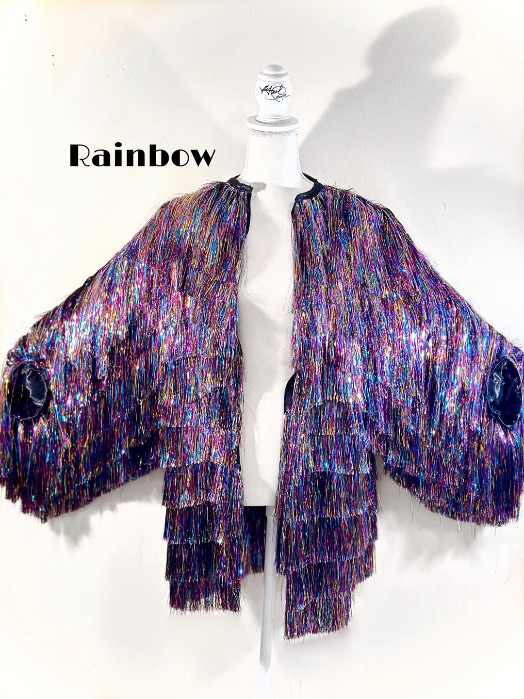 Tinsel Karma Jacket Disco, Rainbow, Hot Pink, Blue, Purple, Gold, Red