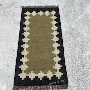 Stairs Runner Wool And Jute Kilim Rug Eco Friendly Custom Large Area Turkish Kilim Dhurrie Rug Indian Handmade Traditional 2x10 Ft Kilim Rug