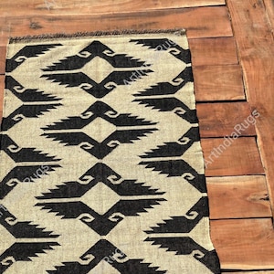 3x5 4x6 5x8 8x10 Ft Handloom Vintage Kilim Rug Handmade Woven Southwestern Pattern Wool Jute Kilim Rug Hallway Kilim Runner Bedside Jute Rug
