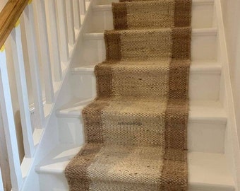 2x20 Natural Hemp Jute Runner Boho Home Decor Entryway Jute Runner Stair Runner Rug Jute Hemp Rug Custom Size Large Floor Area Jute Runner