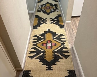 Handmade Kilim Runner Rug For Stair Decor/ Handwoven Wool And Jute Runner,Bohemian Rug, Vintage Kilim Rug, Custom Kilim Runner, 2x30,2x35 Ft