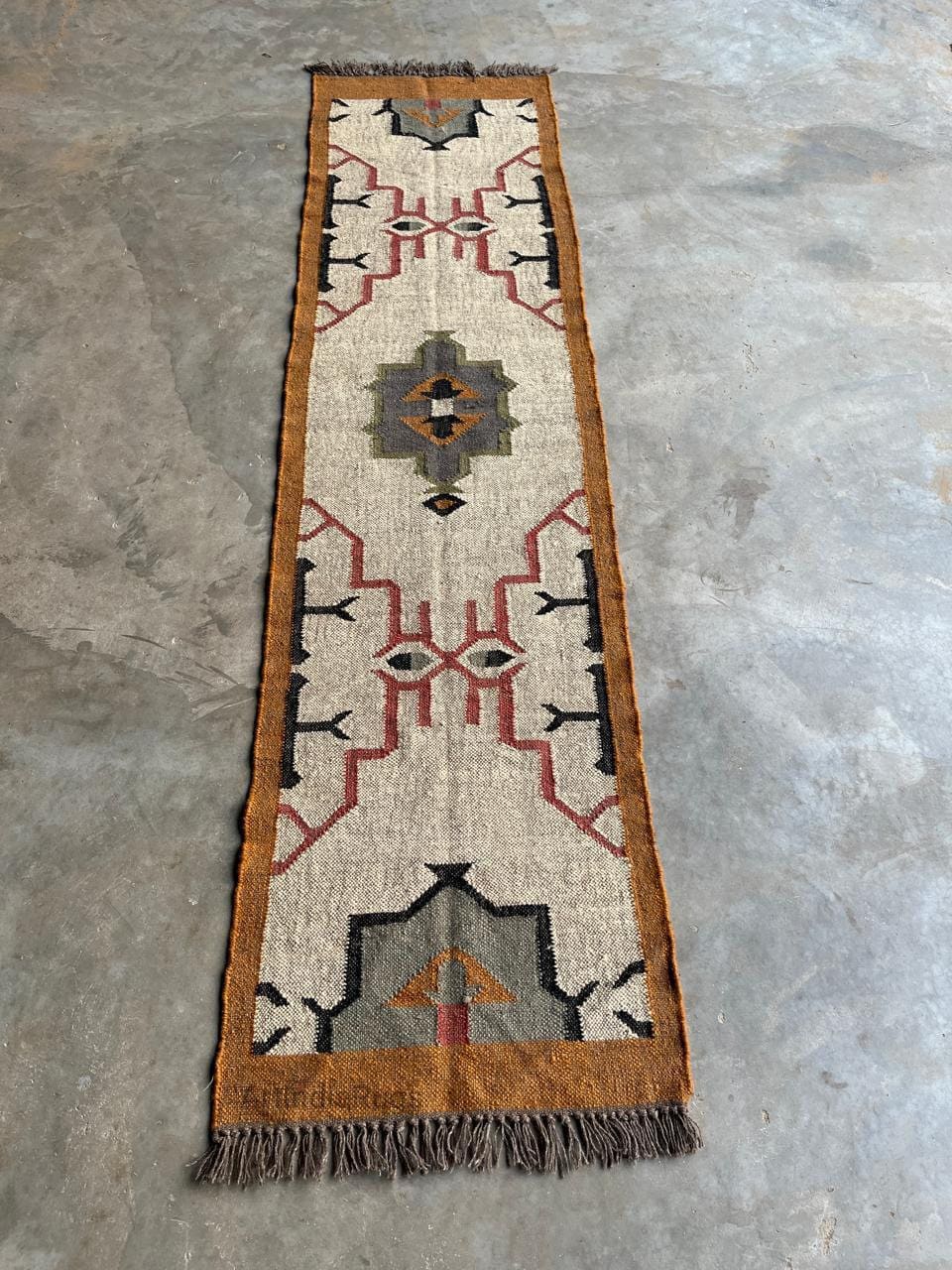 Kilim Runner Handwoven Navajo Kilim Rug Handmade Kilim Dhurrie Rug Motifs, Oriental, Traditional Indian Geometric Kilim Runner Custom Rug