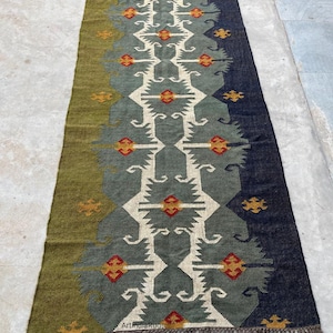 Multicolor Wool Jute Kilim Rug - Living Room Rug, Large Kilim Rug, Jute Area Rug, Home decor Rug, Bohemian Rug, Indian Dhurrie Rug, 8x10 Rug