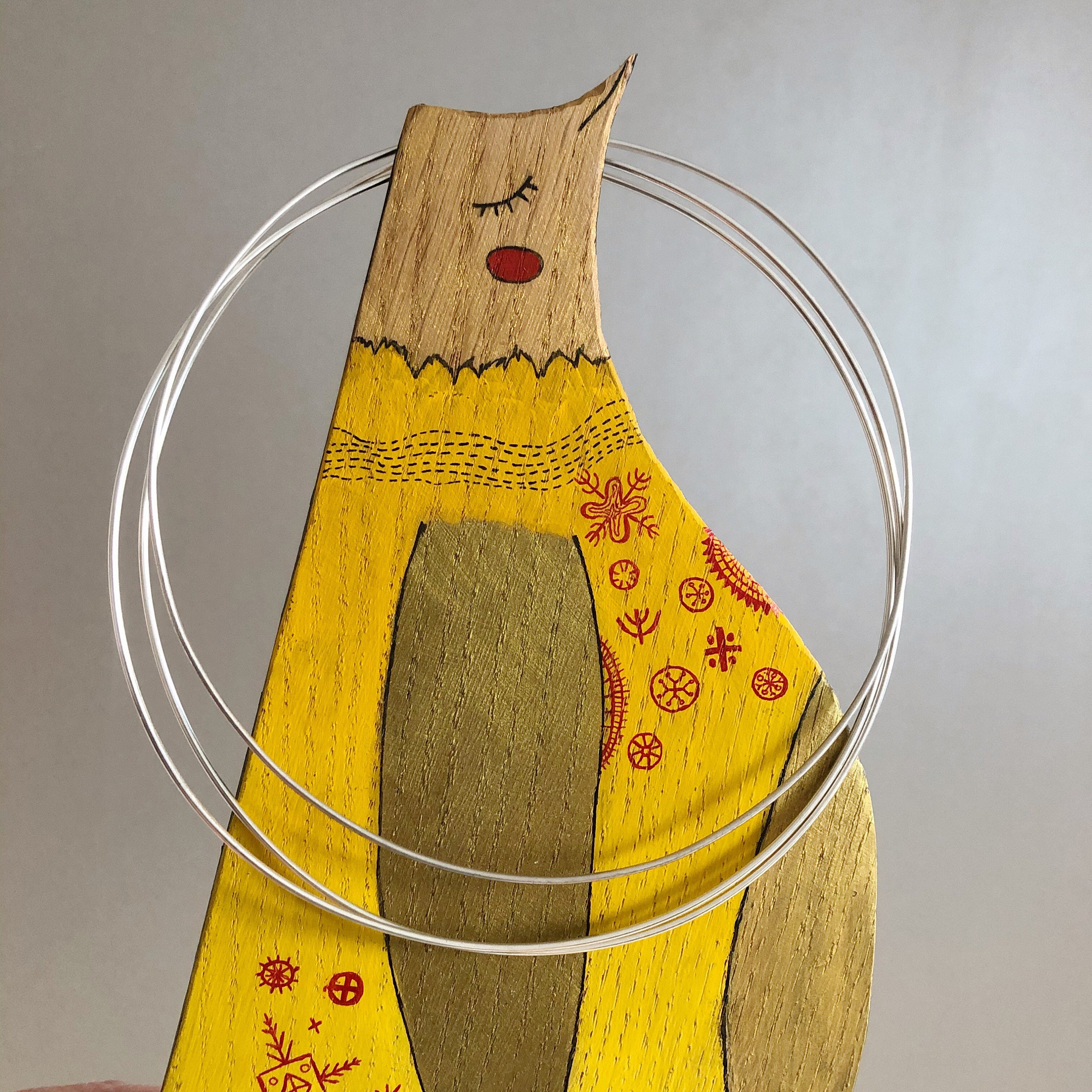 Thin Silver Wire Choker 925 Sterling Silver Wire Necklace Choker 1.2