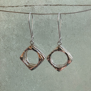 Silver jewellery set - Silver multilayer earrings - Sterling silver jewellery - Earrings & ring set Jewelry for her - Wedding jewelry gift