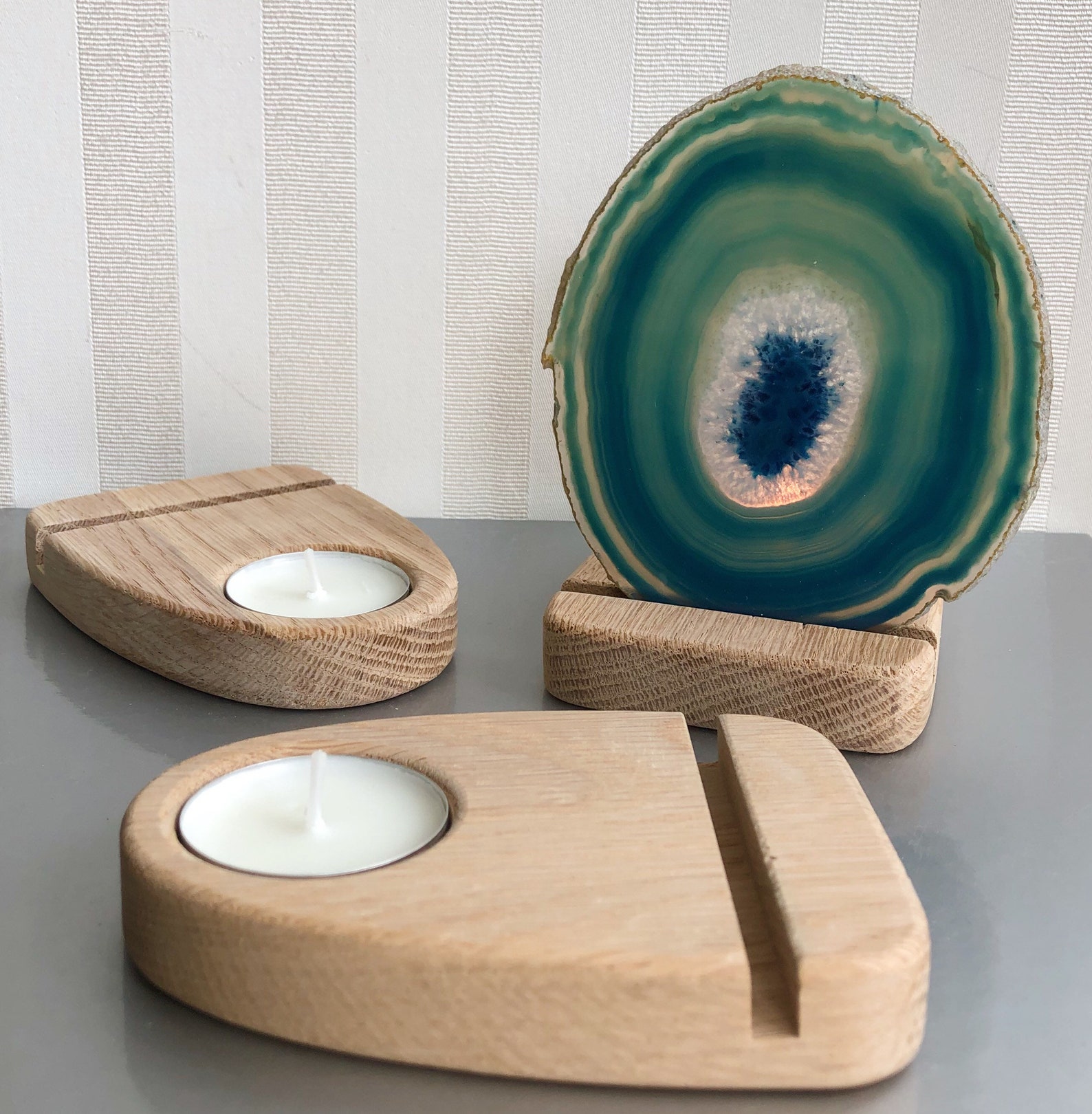 Glass stand with tea light holder display stand for stained Etsy