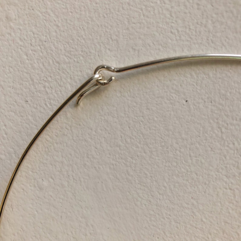 Thin silver wire choker 925 sterling silver wire necklace choker 1.2 / 1,5 mm gauge for pendant image 4