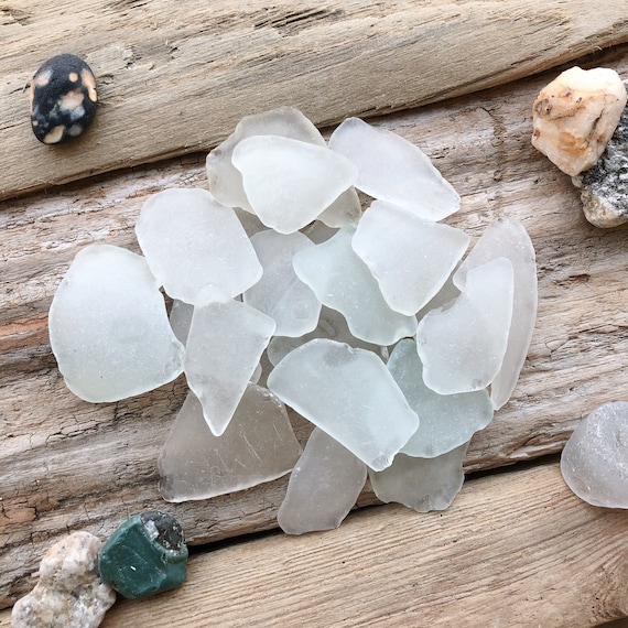 White sea glass bulk large genuine beach glass