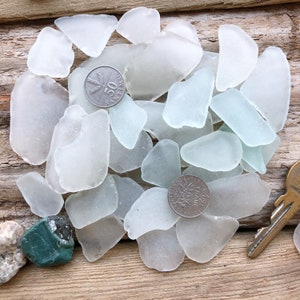 Sea foam sea glass bulk - medium genuine beach glass - pebbles for aquariums - bathroom decor
