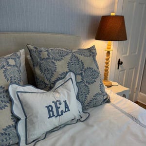 Monogram Pillow Sham: 400 Thread Count Cotton Sateen with Hotel Stitch