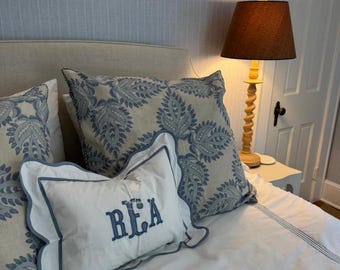 Monogram Pillow Sham, 400 Thread Count Cotton Sateen, Hotel Stitch