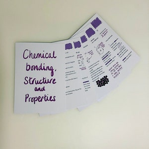 GCSE Chemistry Bonding, Structure a& Properties Revision Cards Notes