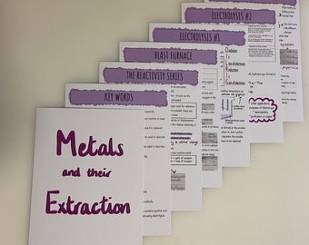 GCSE Chemistry Metals & their Extraction Revision Notes Study Cards