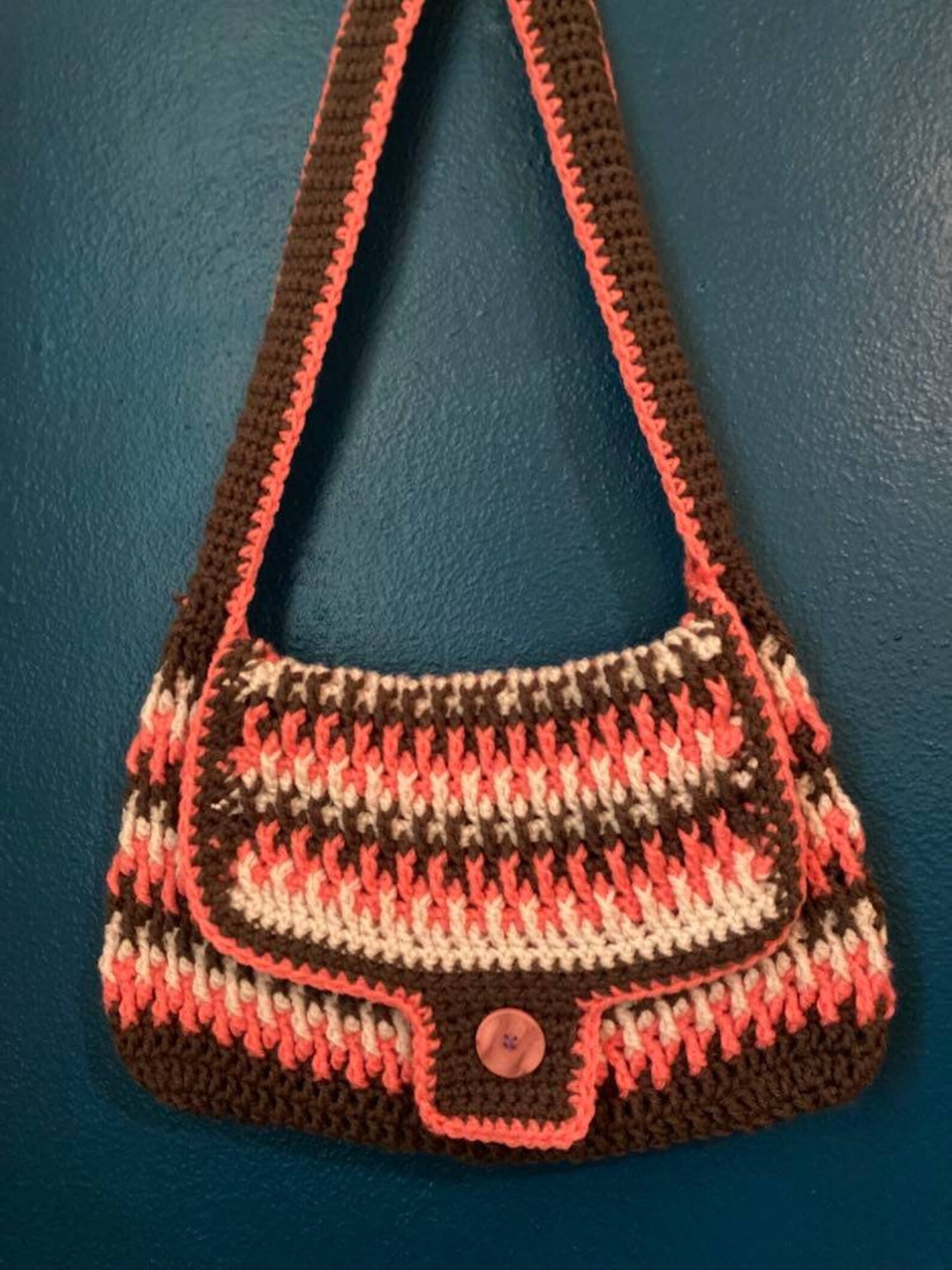 Crochet Messenger Shoulder Bag Etsy
