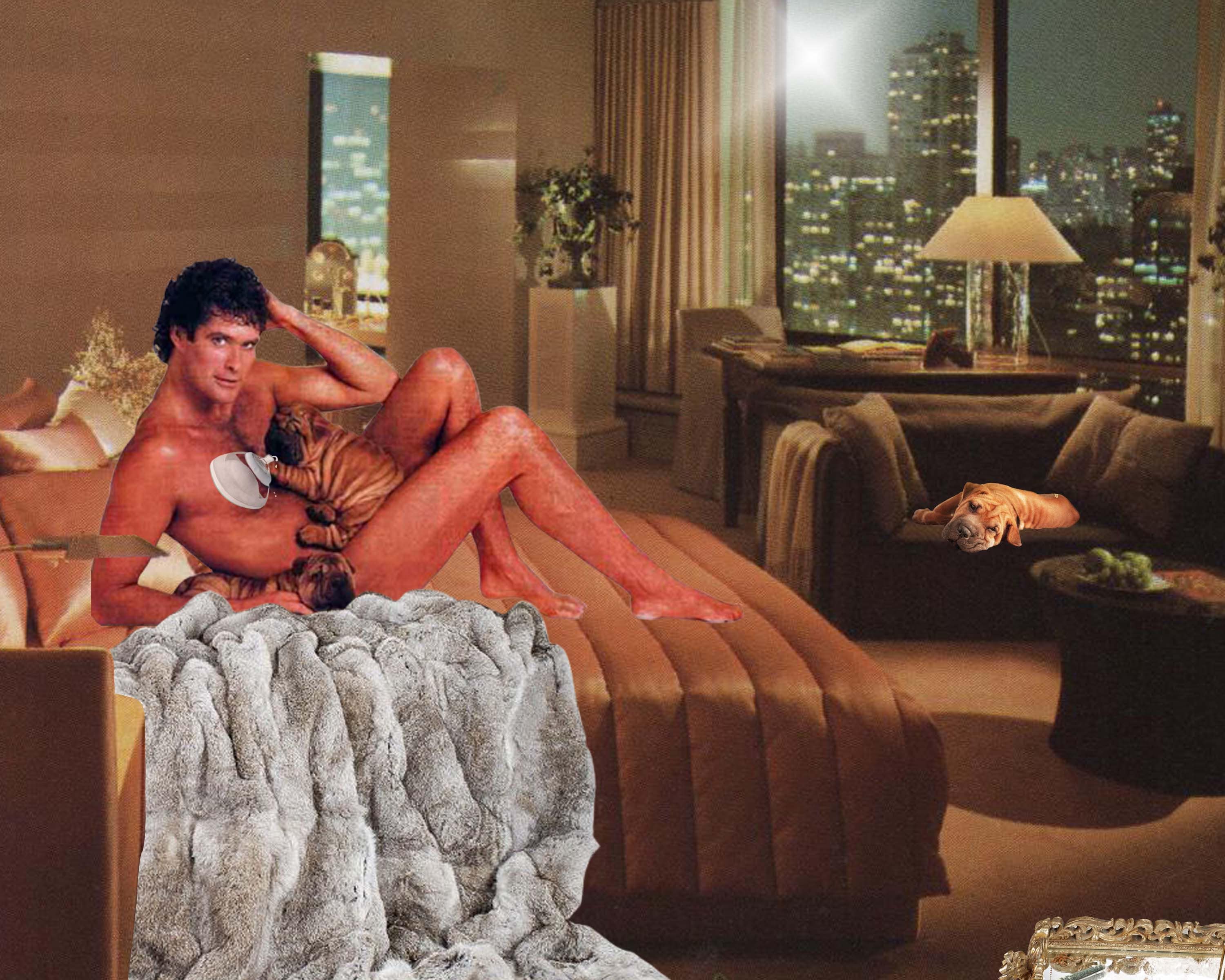 80er David Hasselhoff KUNSTDRUCK Collage A2 42,0 Cm X 59,4 Cm breastfeeding  Puppies, Thats Dumb. - Etsy