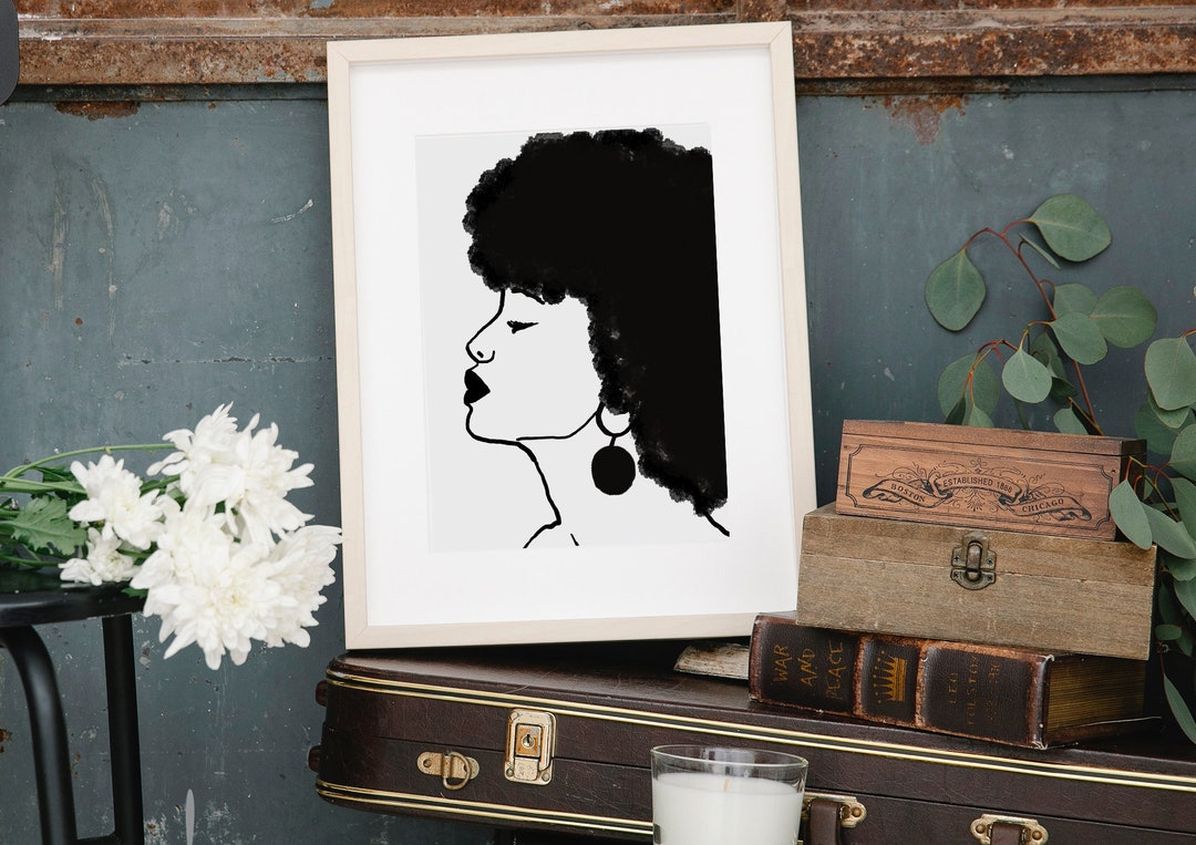 Black and White Girl Wall Art Printable Digital Wall Art Etsy