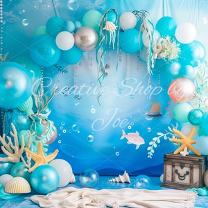 Enchanted Underwater Adventure Digital Backdrops for Kids, Studio Backgrounds, Mystical Overlays, Oceanic Backdrops, Undersea Birthday image 6