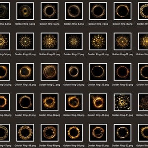 100 Golden maternity rings, Maternity Overlays, maternity light ring frame, circles shine, ring light maternity digital backdrop, PNG. image 9