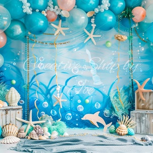 Enchanted Underwater Adventure Digital Backdrops for Kids, Studio Backgrounds, Mystical Overlays, Oceanic Backdrops, Undersea Birthday image 5