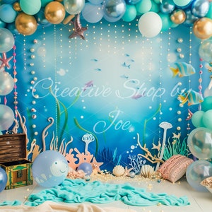 Enchanted Underwater Adventure Digital Backdrops for Kids, Studio Backgrounds, Mystical Overlays, Oceanic Backdrops, Undersea Birthday image 2