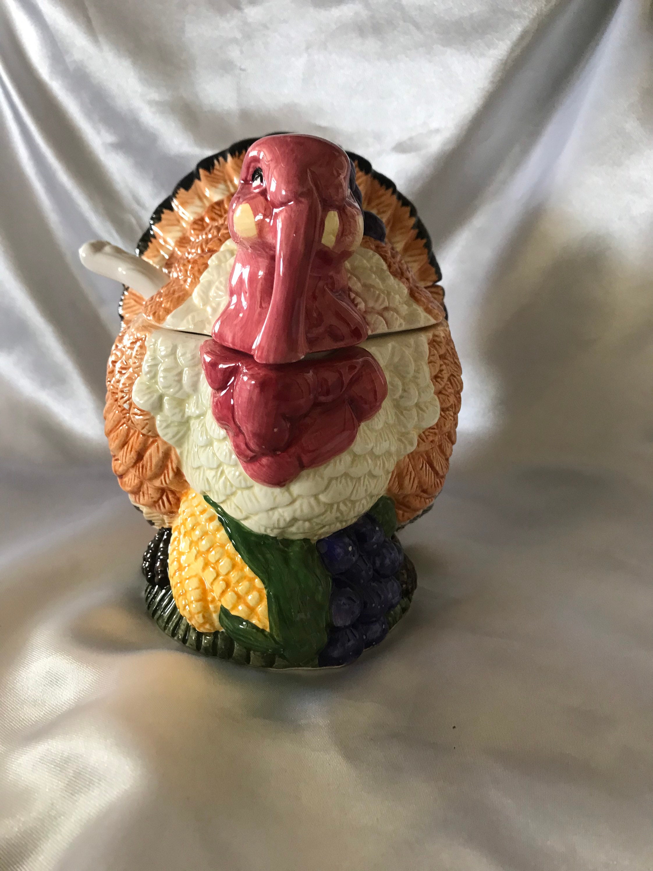Ceramic Turkey Bowl Serving Bowl with Spoon Etsy