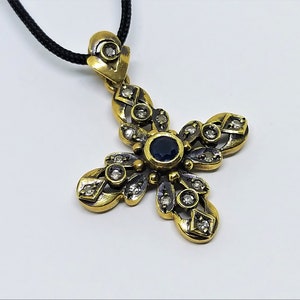 Fantastic and very Rare Antique Early Georgian Diamond Cross pendant, Georgian jewelry, Diamond Cross Pendant Necklace, Religious Diamond Necklace